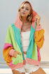 'Kaida' Colour Block Zip Through Hoodie - Celes Fashion